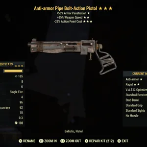 AA2525 Bolt Pipe Weapon