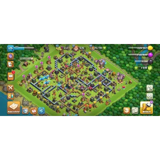 Clash of Clans Town Hall Level 14 No Rush 2000+ gems