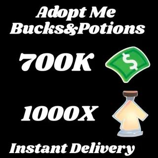  BUCKS AND AGE UP POTIONS  -ADOPT ME