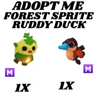 RUDDY DUCK 1X MEGA AND FOREST SPRITE 1X MEGA - Adopt Me