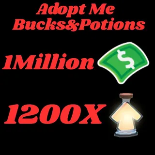  BUCKS AND AGE UP POTIONS  -ADOPT ME