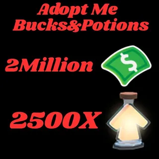  BUCKS AND AGE UP POTIONS  -ADOPT ME