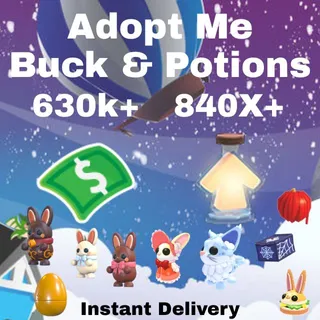 All In One Account 630K Bucks And 840X Potions And 10X Dark ChoccyBunny, 50X White , 195X Milk ,24X Miane Coon, 20X Spider Box