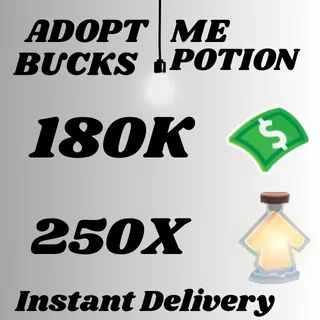  BUCKS AND AGE UP POTIONS  -ADOPT ME