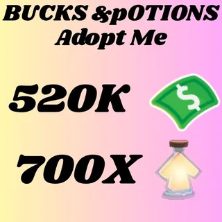  BUCKS AND AGE UP POTIONS  -ADOPT ME