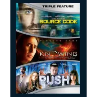 SD Source Code, HD Knowing, HD Push (3 Movie Bundle) VUDU ONLY [Read Description]  