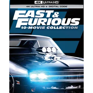 Fast & Furious 10 Movie Collection [4K UHD] MOVIESANYWHERE