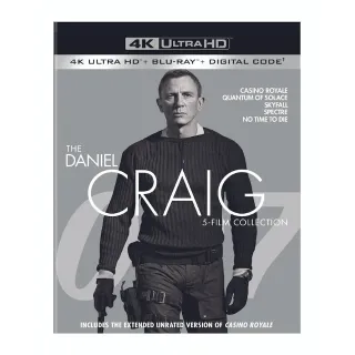 5-Film Daniel Craig James Bond Collection 4K UHD VUDU ONLY