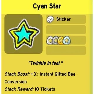Cyan Star |  Bee Swarm Simulator