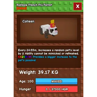 Rainbow French Fry Ferret 39kg+