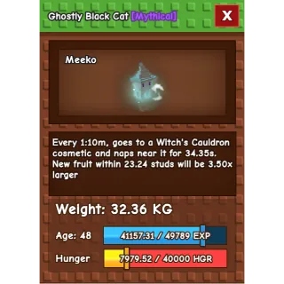 Huge Ghostly Black Cat 60kg If Age 100