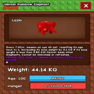 44.14KG RAINBOW HATCHED ELEPHANT / RBH ELEPHANT