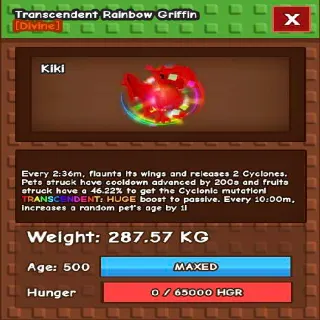 62.02KG RAINBOW HATCHED GRIFFIN / RBH GRIFFIN