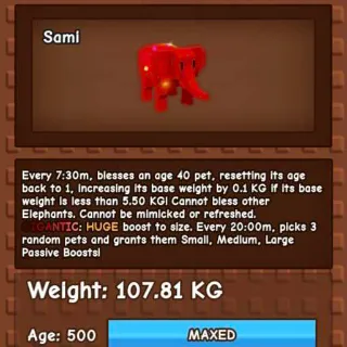 107.81KG RBH ELEPHANT / RAINBOW HATCHED ELEPHANT