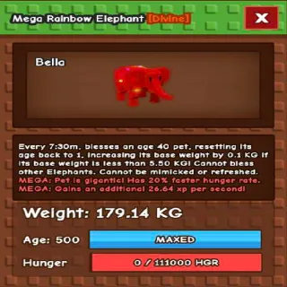 179KG RBH ELEPHANT / RAINBOW HATCHED ELEPHANT