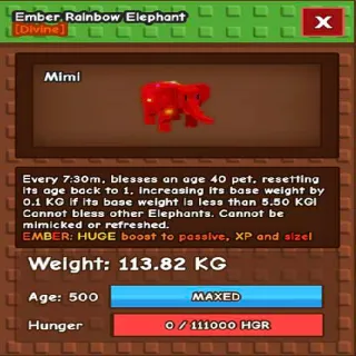 113.82kg Rainbow Hatched Elephant | RBH Elephant | 24kg+ Base 🔥
