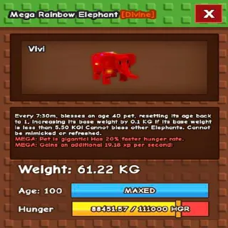 60KG+ RAINBOW HATCHED / RBH ELEPHANT [ONHAND]