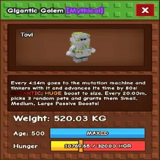 520.03KG GIGANTIC GOLEM 🗿