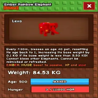 84.53KG RAINBOW HATCHED ELEPHANT / RBH ELEPHANT