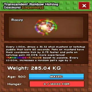 61KG+ RAINBOW HATCHED HOTDOG DACHSHUND / RBH HOTDOG DACHSHUND / RBH HOTDOG