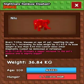 36.84KG RAINBOW HATCHED ELEPHANT / RBH ELEPHANT (RUSH SALE!)