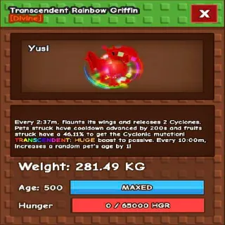 60KG+ RAINBOW HATCHED GRIFFIN / RBH GRIFFIN