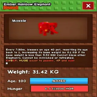 31.42KG RAINBOW HATCHED ELEPHANT / RBH ELEPHANT