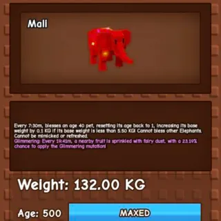 132KG RBH ELEPHANT / RAINBOW HATCHED ELEPHANT