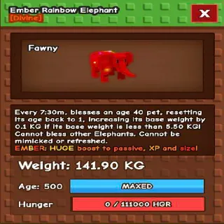 141KG RBH ELEPHANT / RAINBOW HATCHED ELEPHANT