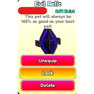 Pet world - Evil Relic 165% pet