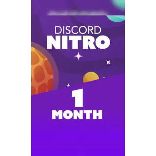 Discord Nitro - 1 Month Trial Subscription Gift (ONLY FOR NEW ACCOUNTS THAT MUST BE AT LEAST A MONTH OLD)