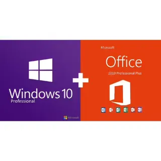 Windows 10 Pro + Office 2019 pro plus DELIVERY 30 MN -