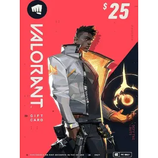 $25.00 USD Valorant Gift Card INSTANT