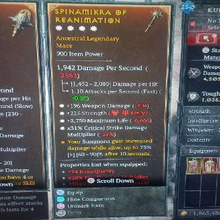 4GA MACE WEAPON DAMAGE STRENGHT MAX LIFE CRIT