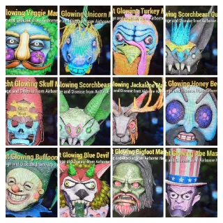 12 GLOWING MASK BUNDLE