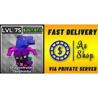 4x Block Cup Dragonfrutina Dolphinita | Max Level | 267.8 T/s | Kick a Lucky Block