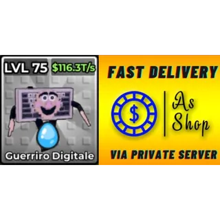 10x Wet Guerriro Digitale | Max Level | 116.3 T/s | Kick a Lucky Block