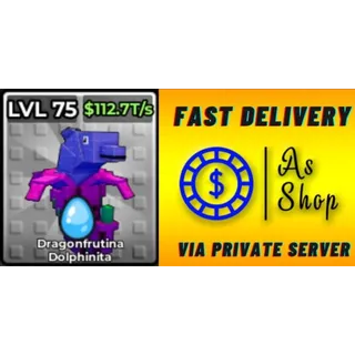 10x Wet Dragonfrutina Dolphinita | Max Level | 112.7 T/s | Kick a Lucky Block