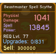 Other Beastmaster Spell Scythe In Game Items Gameflip - roblox scythe id