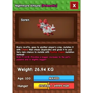 Nightmare Kitsune 26.94kg 