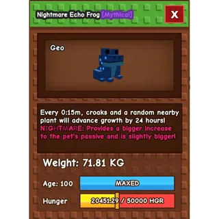 HUGE NIGHTMARE ECHO FROG 70+ KG