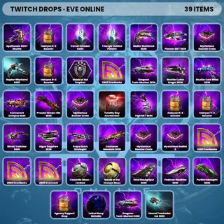 👑 EVE Online Twitch Drops 💎 Crimson Harvest Drop 4 [Total 39 Items]