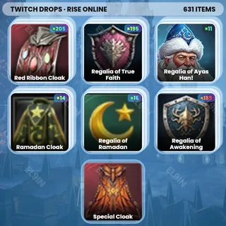 ✅ Rise Online Twitch Drops 🧨 Mobile Drop 200 [Total 631 Items]