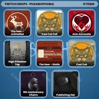 ⚡️ Phasmophobia Twitch Drops 💎 Ghost Hunts For Hearts [Total 8 Items]