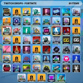 🌐 Fortnite Twitch Drops 👑 Solo FNCS  [Total 61 Items]