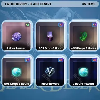 ❤️ Black Desert Twitch Drops 🌐 AOS Drops Day 7 [Total 35 Items]
