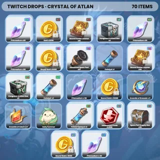 🌌 Crystal of Atlan Twitch Drops ⚡️ Lv.80 & New collab [Total 70 Items]