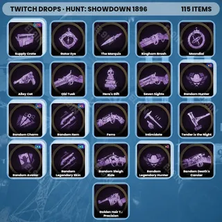 🧨 Hunt: Showdown 1896 Twitch Drops 💎 Hunt 1896 Drops [Total 115 Items]