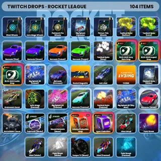 💎 Rocket League Twitch Drops 💜 CRL League Play [Total 104 Items]