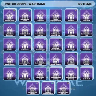 👑 Warframe Twitch Drops ✅ PMCFQ - pyrah [Total 100 Items]